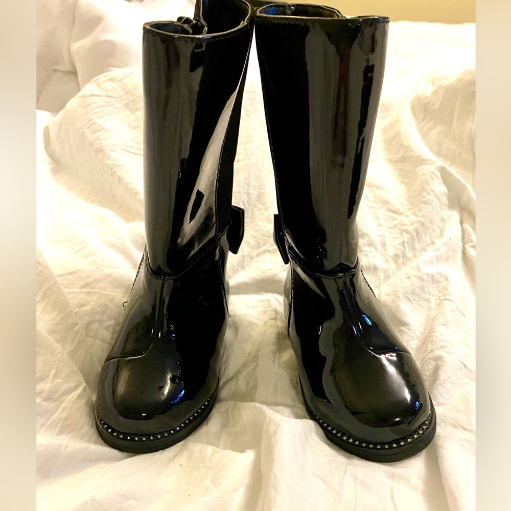 Toddler Patton leather and nylon dress boots.